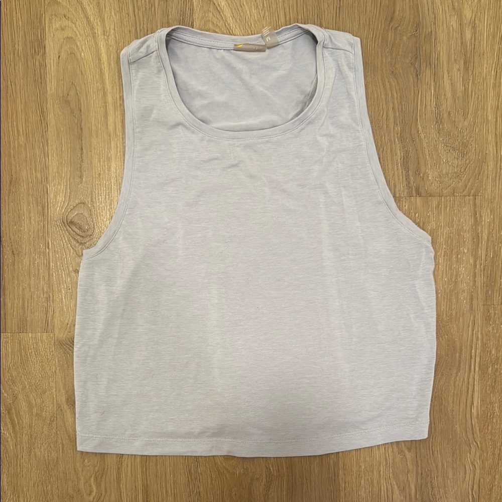 Zella White Sleeveless Crop Tank Top